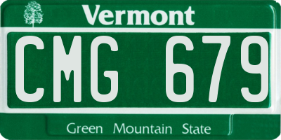VT license plate CMG679
