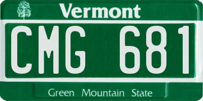 VT license plate CMG681
