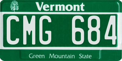 VT license plate CMG684
