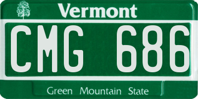 VT license plate CMG686
