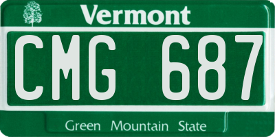 VT license plate CMG687