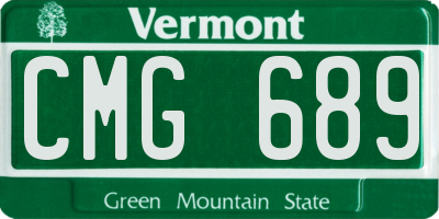 VT license plate CMG689