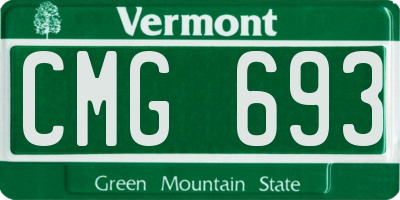 VT license plate CMG693