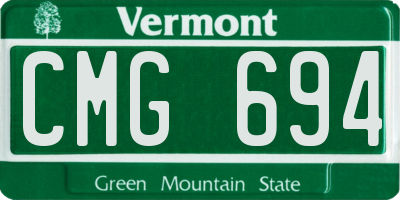 VT license plate CMG694