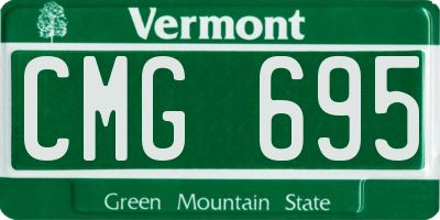 VT license plate CMG695
