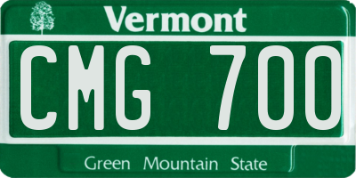 VT license plate CMG700