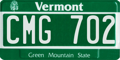 VT license plate CMG702