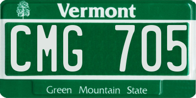 VT license plate CMG705