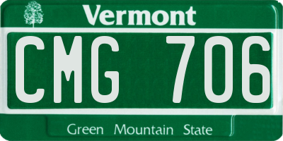 VT license plate CMG706