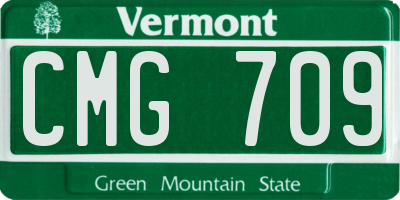 VT license plate CMG709