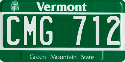 VT license plate CMG712