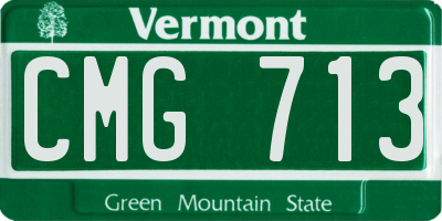 VT license plate CMG713