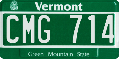 VT license plate CMG714