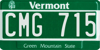 VT license plate CMG715