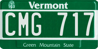 VT license plate CMG717