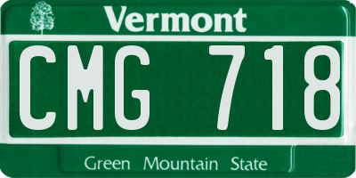 VT license plate CMG718
