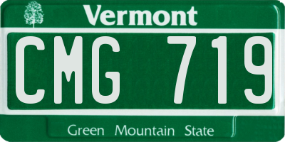VT license plate CMG719