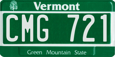 VT license plate CMG721