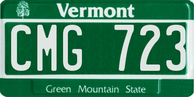 VT license plate CMG723
