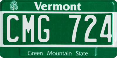 VT license plate CMG724