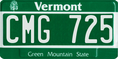 VT license plate CMG725