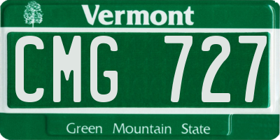 VT license plate CMG727