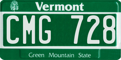 VT license plate CMG728