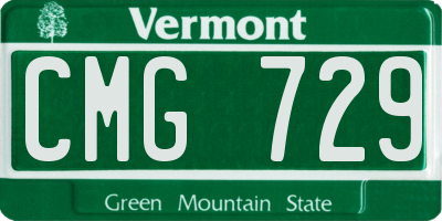 VT license plate CMG729