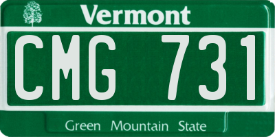 VT license plate CMG731