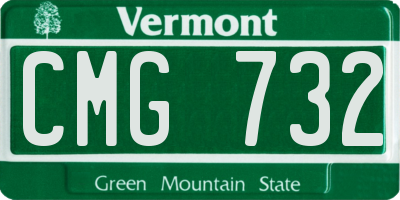 VT license plate CMG732