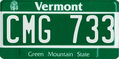 VT license plate CMG733