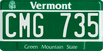 VT license plate CMG735
