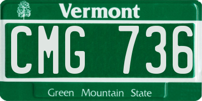 VT license plate CMG736