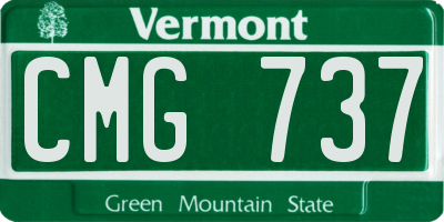 VT license plate CMG737
