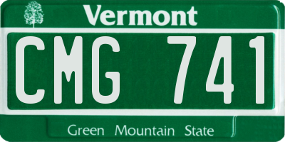 VT license plate CMG741