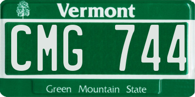 VT license plate CMG744
