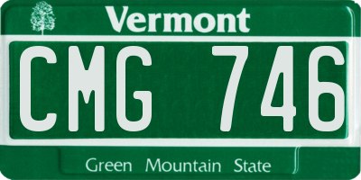 VT license plate CMG746