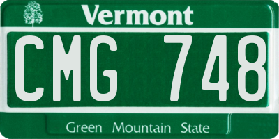 VT license plate CMG748