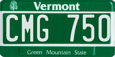 VT license plate CMG750