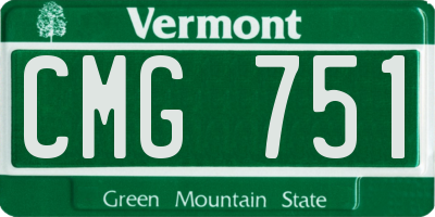VT license plate CMG751