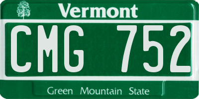 VT license plate CMG752
