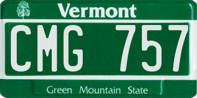 VT license plate CMG757