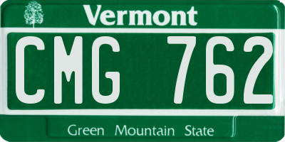 VT license plate CMG762