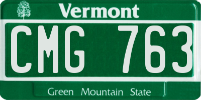 VT license plate CMG763