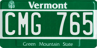 VT license plate CMG765