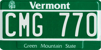 VT license plate CMG770