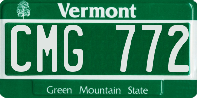 VT license plate CMG772