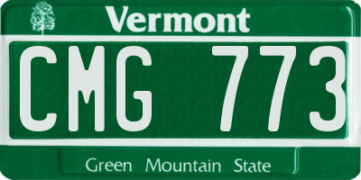 VT license plate CMG773
