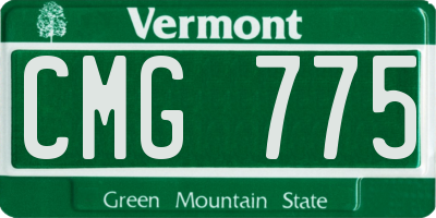 VT license plate CMG775