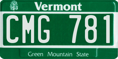 VT license plate CMG781